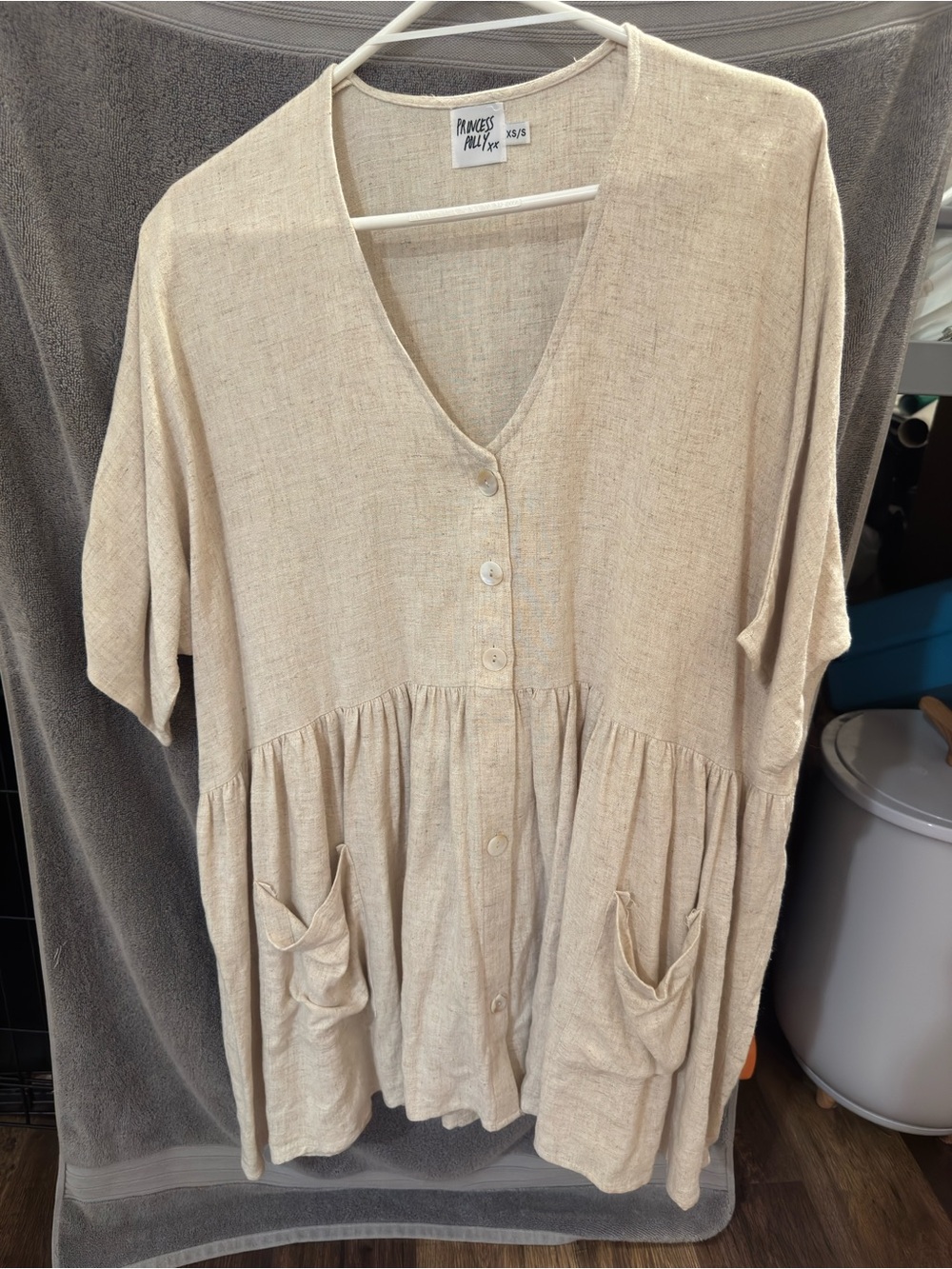 Princess Polly Beige Button Front Dress